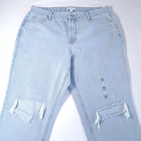 And Now This Women Light Blue Denim Jeans High Rise 16W Casual Distressed Cotton - Picture 6 of 8
